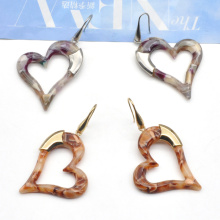 2020 2021 Custom simple fish hook ear jewelry for women Acrylic dangle heart earrings